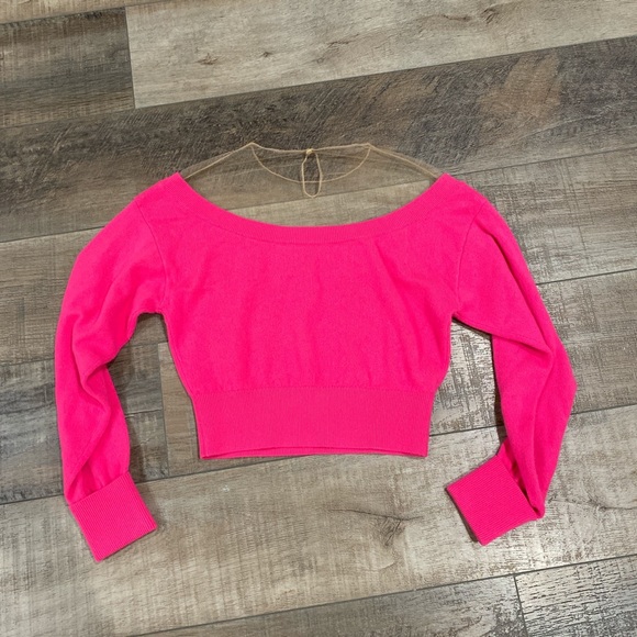 Alexander Wang hot pink sheer yoke sweater - Picture 6 of 8